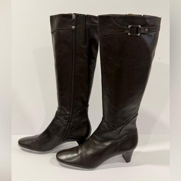 Cole Haan Shoes - Cole Haan dark brown espresso Leather Knee-High Boots Women’s 7 B Made in Brazil